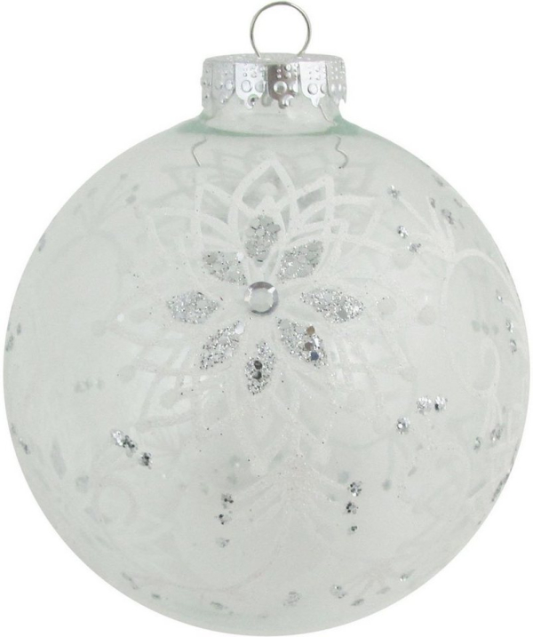Krebs Glas Lauscha Weihnachtsbaumkugel »CBK30528« (1 St), aus Glas, mit Blumendekor