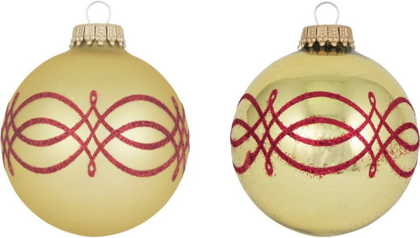 Krebs Glas Lauscha Weihnachtsbaumkugel »CBK40230« (4 St), mit Banddekor