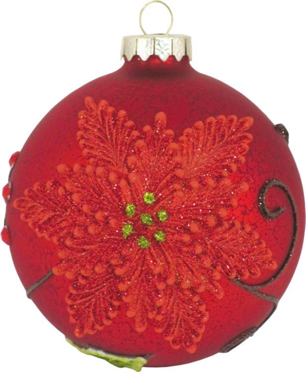 Krebs Glas Lauscha Weihnachtsbaumkugel »CBK50315« (1 St), aus Glas, mit Blumenmotiv