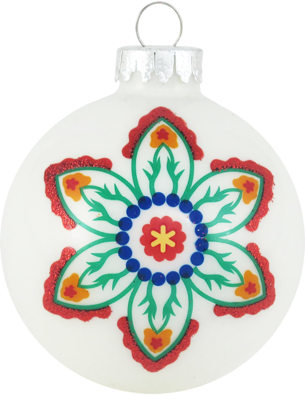Krebs Glas Lauscha Weihnachtsbaumkugel »CBK50510«, (Set, 4 St.), mit Blumendekor