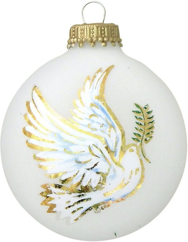 Krebs Glas Lauscha Weihnachtsbaumkugel »CBK60499« (4 St), mit Friedenstaube