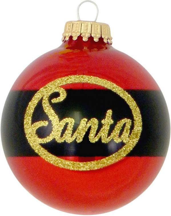 Krebs Glas Lauscha Weihnachtsbaumkugel »CBK70290« (4 St), mit Gürtel vom Weihnachtsmann