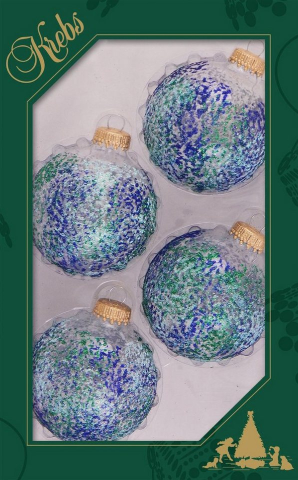 Krebs Glas Lauscha Weihnachtsbaumkugel »CBK70498« (4 St), mit buntem Glittermix