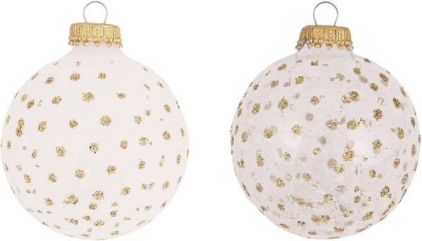 Krebs Glas Lauscha Weihnachtsbaumkugel »CBK72751« (4 St), mit Glitterdekor