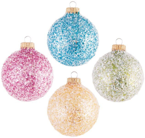 Krebs Glas Lauscha Weihnachtsbaumkugel »CBK72900« (4 St), mit Konfettiglitter