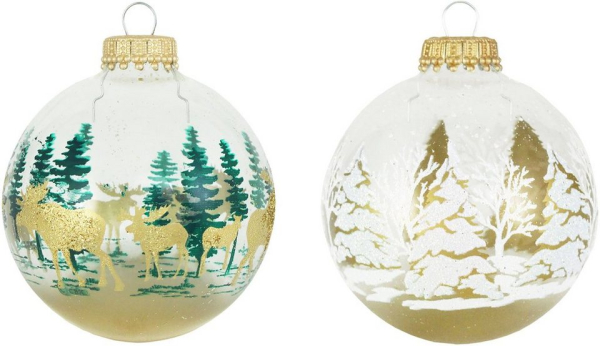 Krebs Glas Lauscha Weihnachtsbaumkugel »CBK730166A« (4 St), Baum & Elch