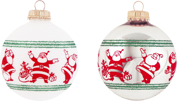 Krebs Glas Lauscha Weihnachtsbaumkugel »CBK74334«, (Set, 4 St.), mit fröhlichen Weihnachtsmännern