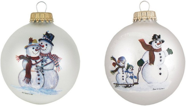 Krebs Glas Lauscha Weihnachtsbaumkugel »CBK830041A« (8 St), aus Glas, mit Schneemann-Motiv