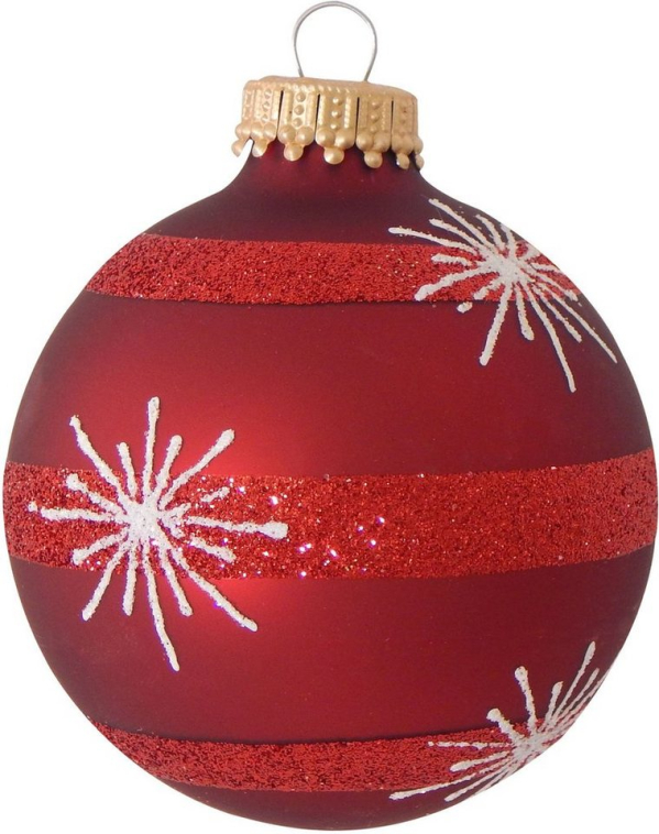 Krebs Glas Lauscha Weihnachtsbaumkugel »CBK90214« (4 St), aus Glas, mit Sternendekor