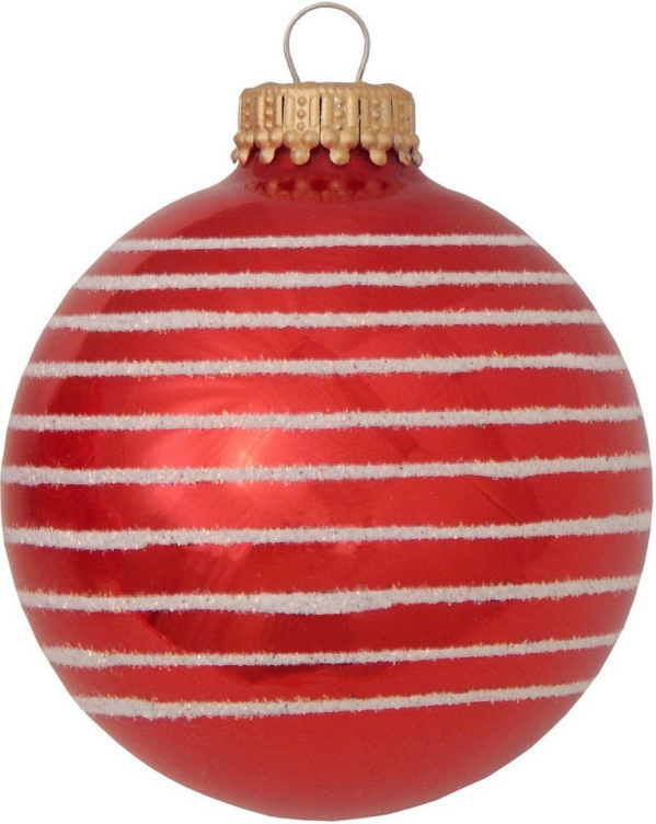 Krebs Glas Lauscha Weihnachtsbaumkugel »CBK90248« (4 St), mit Streifen