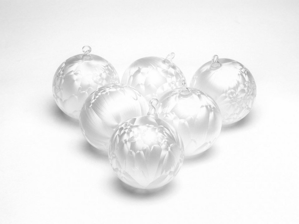 Krebs Glas Lauscha Weihnachtsbaumkugel »Eislack« (6 St), mit Glasöse