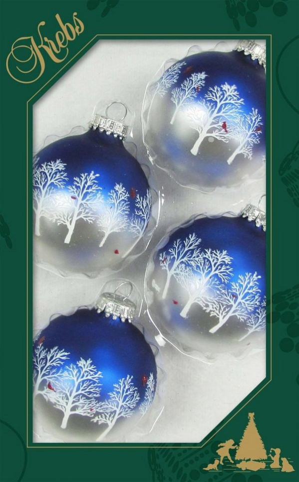 Krebs Glas Lauscha Weihnachtsbaumkugel »Kardinal« (4 St)
