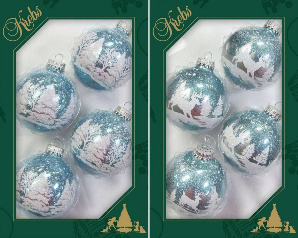 Krebs Glas Lauscha Weihnachtsbaumkugel »Winterwald« (8 St)