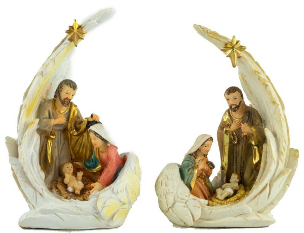 Krippenursel Krippenfigur »2er Set Krippenfiguren Heilige Familie im Flügel ca. 12,5 cm, K 064-13« (2 St., 2-tlg), handbemalte Krippenfiguren