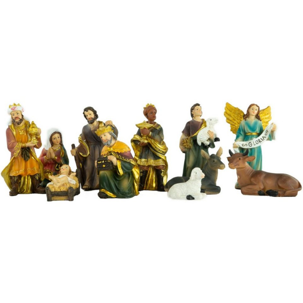 Krippenursel Krippenfigur »Krippenfiguren 11-tlg., ca. 10 cm, K 604« (11 St., 11-tlg), handbemalte Krippenfiguren