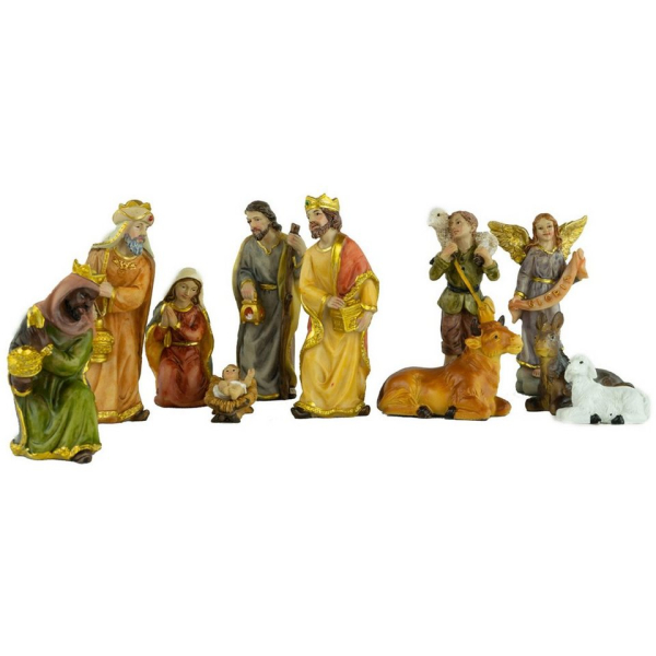 Krippenursel Krippenfigur »Krippenfiguren 12-tlg., ca. 9,5 cm, K 650-9« (12 St., 12-tlg), handbemalte Krippenfiguren