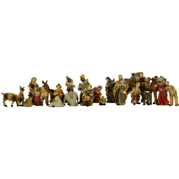 Krippenursel Krippenfigur »Krippenfiguren 24-tlg., ca. 11 cm, K 002« (24 St., 24-tlg), handbemalte Krippenfiguren