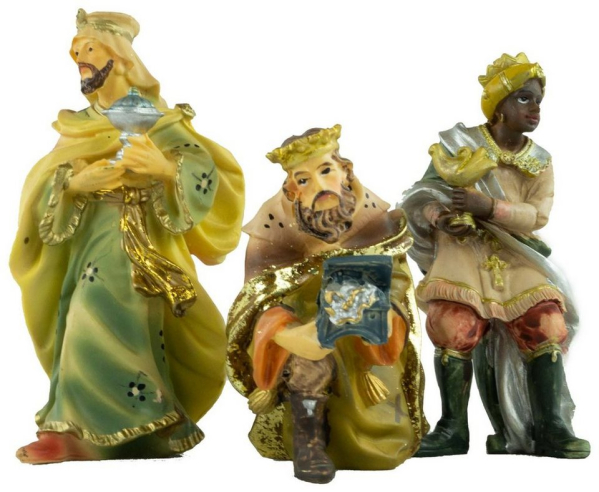 Krippenursel Krippenfigur »Krippenfiguren Heilige drei Könige 3-tlg., ca. 10 cm, K 001-02« (3 St., 3-tlg), handbemalte Krippenfiguren