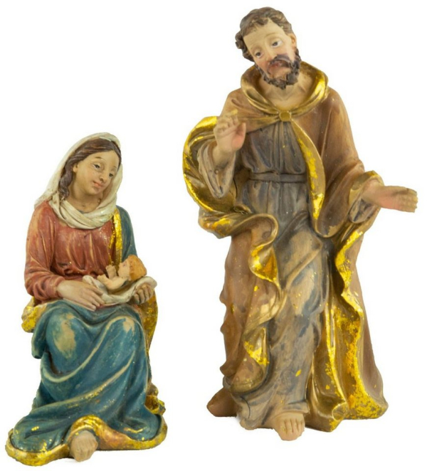Krippenursel Krippenfigur »Krippenfiguren Heilige Familie 2-tlg., ca. 13 cm, 72740« (2 St., 2-tlg), handbemalte Krippenfiguren