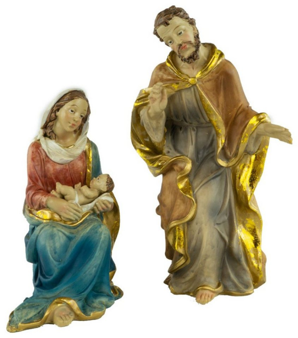 Krippenursel Krippenfigur »Krippenfiguren Heilige Familie 2-tlg., ca. 17 cm, YBÖ087« (2 St., 2-tlg), handbemalte Krippenfiguren