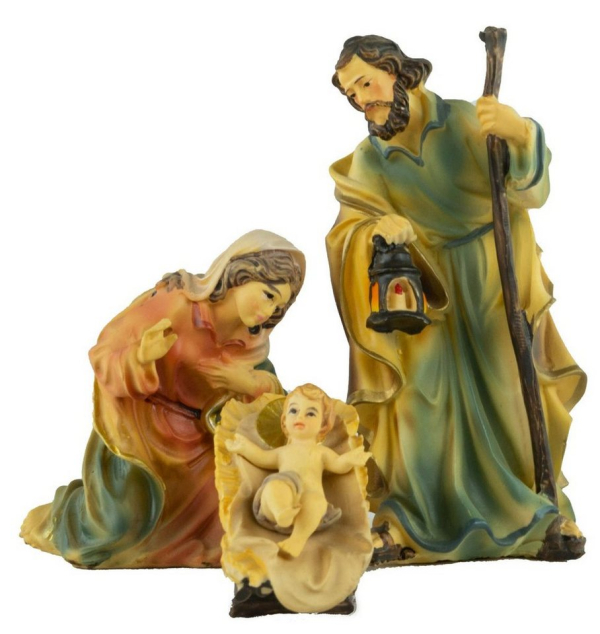 Krippenursel Krippenfigur »Krippenfiguren Heilige Familie 4-tlg., ca. 11 cm, K 001-01« (4 St., 4-tlg), handbemalte Krippenfiguren