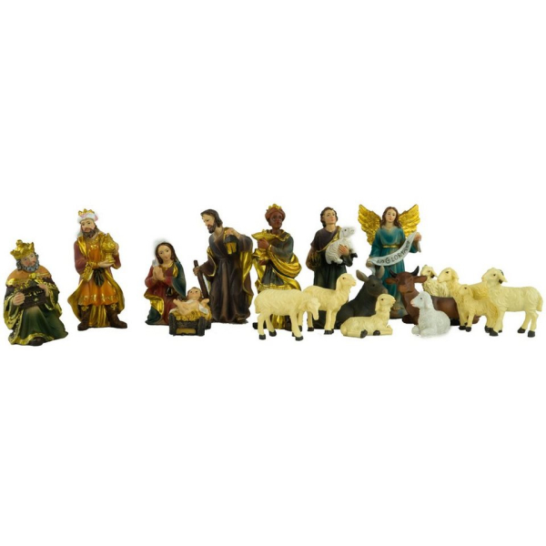 Krippenursel Krippenfigur »Wunderschöne Krippenfiguren 17-tlg., ca. 10 cm, K 604-S« (17 St., 17-tlg), handbemalte Krippenfiguren
