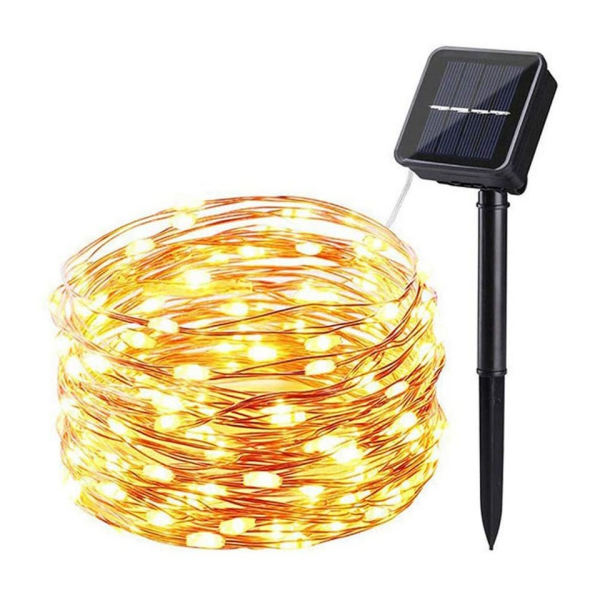 kueatily LED Solarleuchte »Solarleuchten im Freien – 20 M200 LED – Kupferdraht – Wasserdicht – 8 Blinkmodi – Für Weihnachtsbaum – Warmweiß«