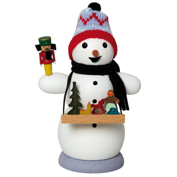Kuhnert Räuchermännchen »35031, Weihnachtsmarkthändler«, Schneemann Räucherfigur – Handarbeit Made in Germany