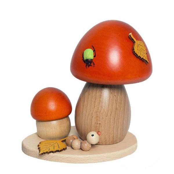 Kuhnert Räuchermännchen »Räuchermann Räucherpilz Rotkappe«, Echt Erzgebirge – Holzkunst mit Herz