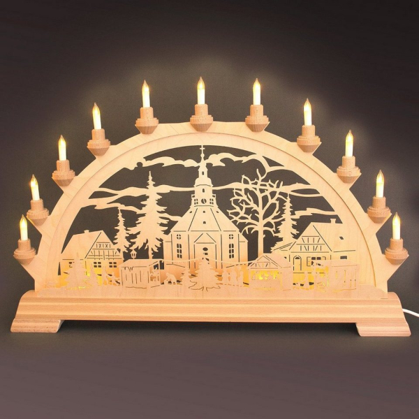 Kunstgewebe Taulin Lichterbogen »Taulin Schwibbogen Weihnachtsmarkt mit Vordergrund«