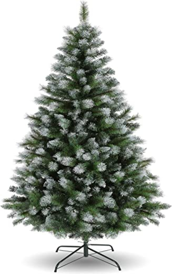 Künstlicher Weihnachtsbaum 1,8 m mit klappbaren Zweigen, Partybaum mit Metallständer, 800 Zweigspitzen, einfache Montage, Weihnachtsdekoration für…