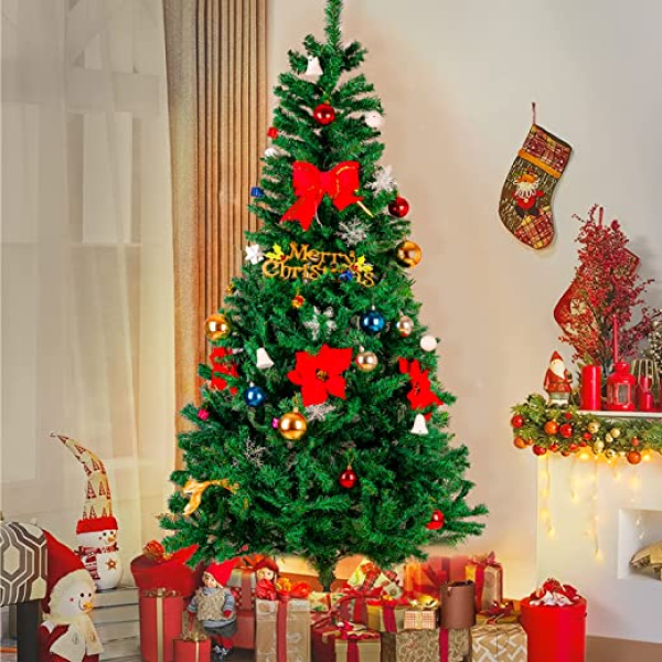 Künstlicher Weihnachtsbaum 180cm, Christbaum mit 800 Ästen aus PVC, Metallständer, flammhemmend Material, Realistisch Tannenbaum künstlich,…