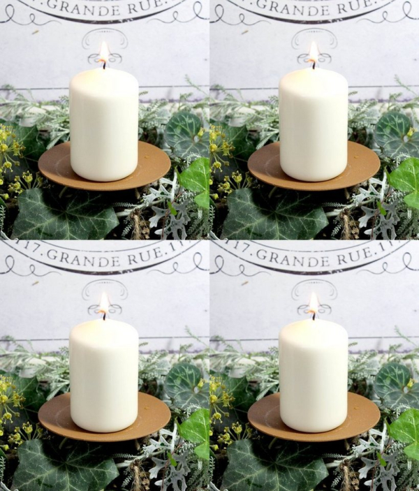 LB H&F Lilienburg Adventsleuchter »4er SET Adventskranz Deko Stecker für Kerzen Stumpenkerzen Kerzenstecker Kerzenhalter Kerzenteller Kerzentülle…