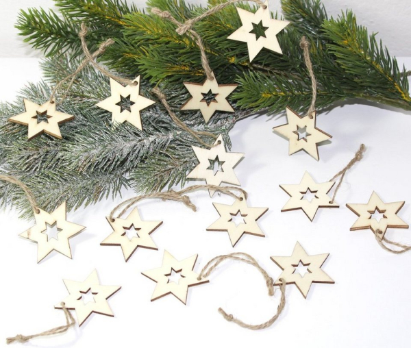 LB H&F Lilienburg Christbaumschmuck »12er SET Christbaumanhänger Christbaumschmuck Weihnachtsanhänger Weihnachtsbaumschmuck Weihnachtsdeko Natur…