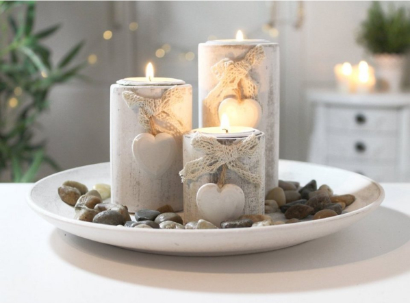 LB H&F Lilienburg Kerzentablett »Kerzenhalter Kerzenständer Advent Adventsdeko Weihnachten Advent Tischdeko Kerzentablett Kerzenset Teelichthalter…