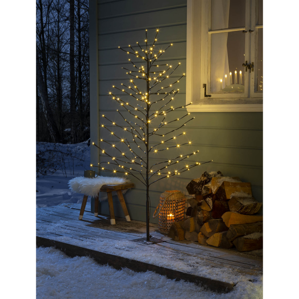 LED-Dekofigur Baum schwarz 240 LEDs warmweiß/kaltweiß 180 cm