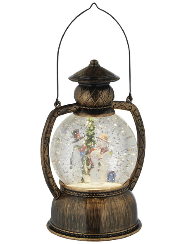 LED-Kugellaterne, kugelförmig, Höhe: 20 cm, batterie, braun