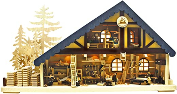 Lichterhaus Tischlerei – 70x38x8cm – Original Erzgebirge Schwibbögen – RATAGS
