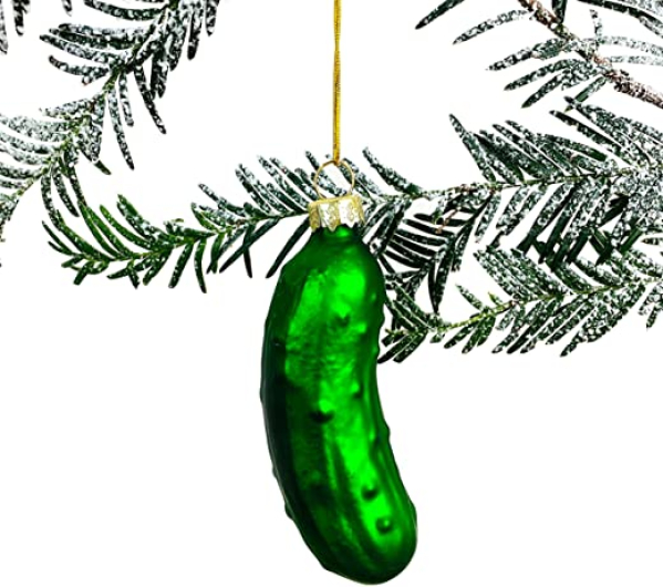 Livslyst Weihnachtsgurke Christbaumschmuck aus echtem Glas (Christmas Pickle, Baumschmuck, Treehanging, Gewürzgurke) Anhänger für Weihnachtsbaum -…