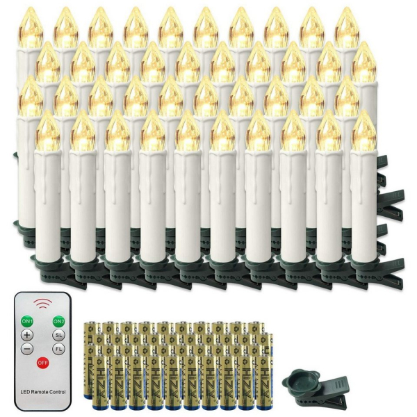 LZQ LED-Christbaumkerzen »LED Weihnachtskerzen Warmweiß mit Fernbedienung«, 40 Stück LED Kerzen für Weihnachtsbaum