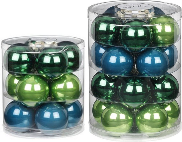 MAGIC by Inge Weihnachtsbaumkugel »Brillant Nightfall« (32 St), hochwertiger Echtglas-Weihnachtsschmuck, Ø 6 cm und Ø 8 cm