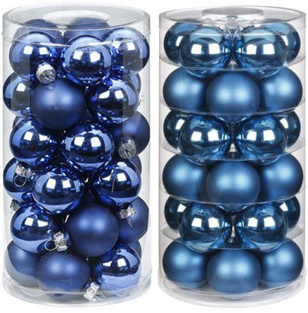 MAGIC by Inge Weihnachtsbaumkugel »Calm Blue« (60 St), hochwertiger Echtglas-Weihnachtsschmuck, Ø 4 cm und Ø 6 cm