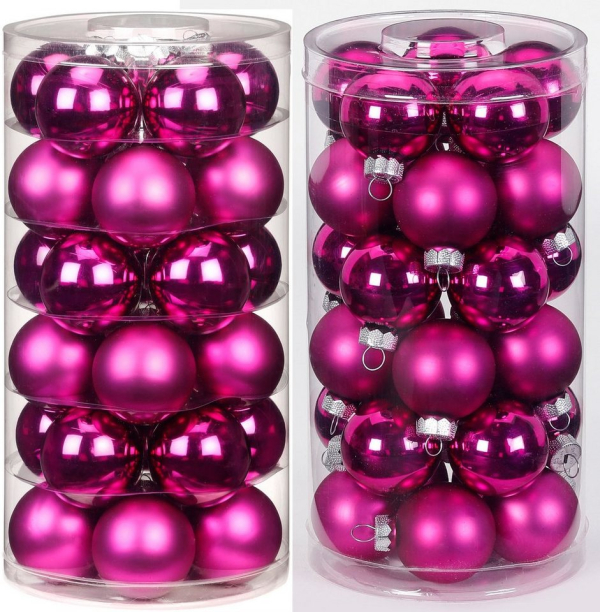 MAGIC by Inge Weihnachtsbaumkugel »Paradise Purple« (60 St), hochwertiger Echtglas-Weihnachtsschmuck, Ø 4 cm und Ø 6 cm