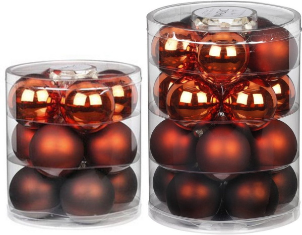 MAGIC by Inge Weihnachtsbaumkugel »Shiny Chestnut« (32 St), hochwertiger Echtglas-Weihnachtsschmuck, Ø 6 cm und Ø 8 cm