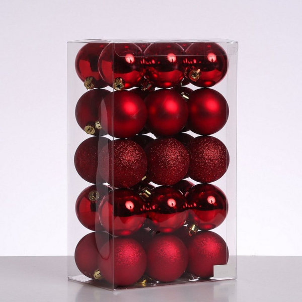 MARELIDA Weihnachtsbaumkugel »Weihnachtskugel bruchfest D: 6cm glänzend matt glitzernd gemustert silber 30er«
