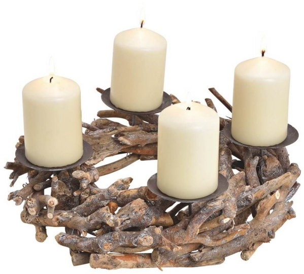 matches21 HOME & HOBBY Adventskranz »Rustikaler Adventskranz Kerzenhalter«