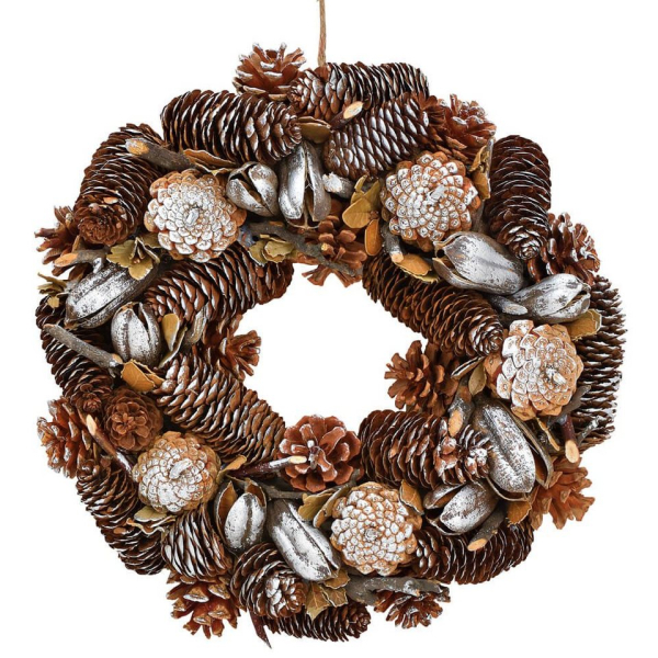 matches21 HOME & HOBBY Adventskranz »Türkranz Tannenzapfen Zapfen braun Holz Weihnachtsdeko Ø 31 cm«