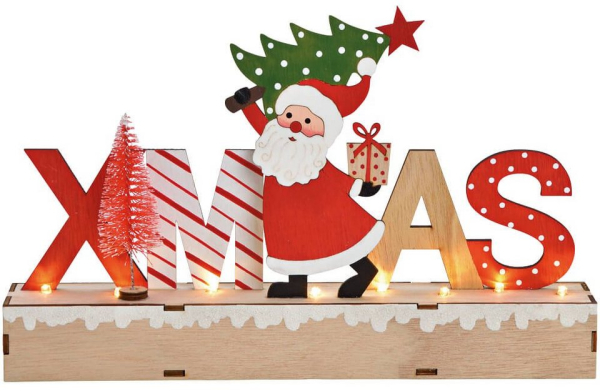 matches21 HOME & HOBBY Dekofigur »XMAS & Nikolaus Weihnachtsdeko beleuchtet bunt 30 cm« (1 St)