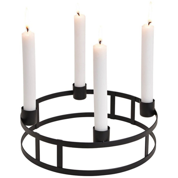 matches21 HOME & HOBBY Kerzenhalter »Adventskranz mit Kerzenhalter für Stabkerzen schwarz Ø 25 cm«