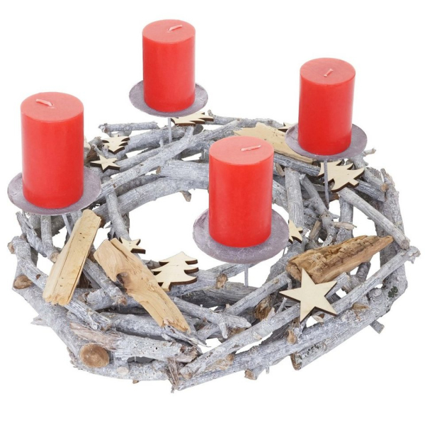MCW Adventskranz »T871«, Ø 40 cm, Mit 4 Kerzenhaltern, Aufwendig geschmückt